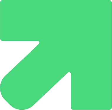 Green arrow pointing diagonally upward to the right.