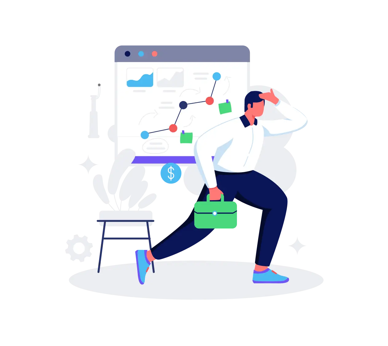 Person presenting business data with charts and graphs showing growth trends and statistics.