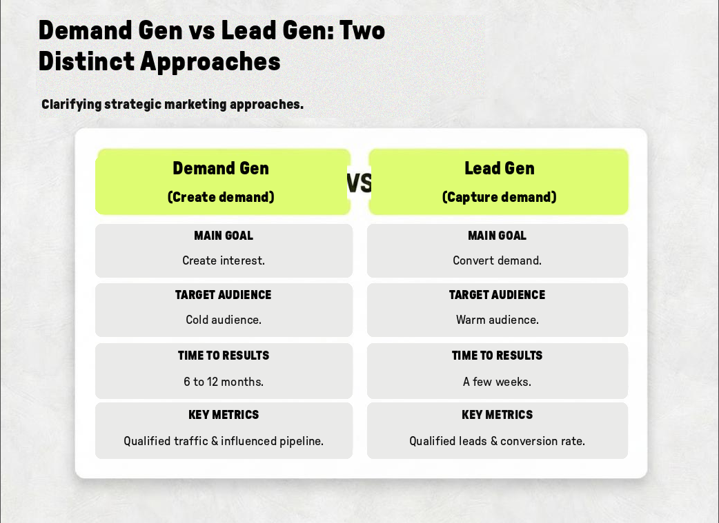 demand gen vs lead gen