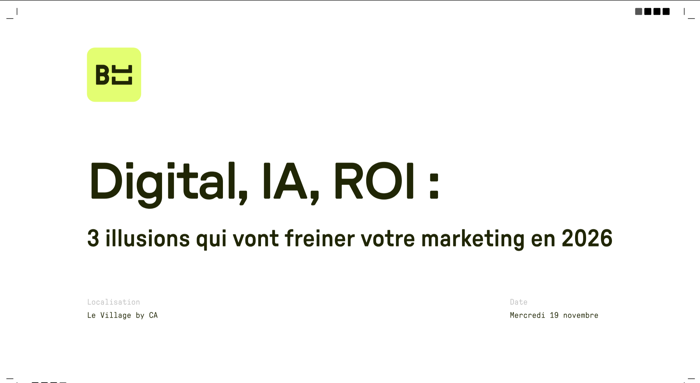 Presentation "IMD : Digital, IA, ROI"