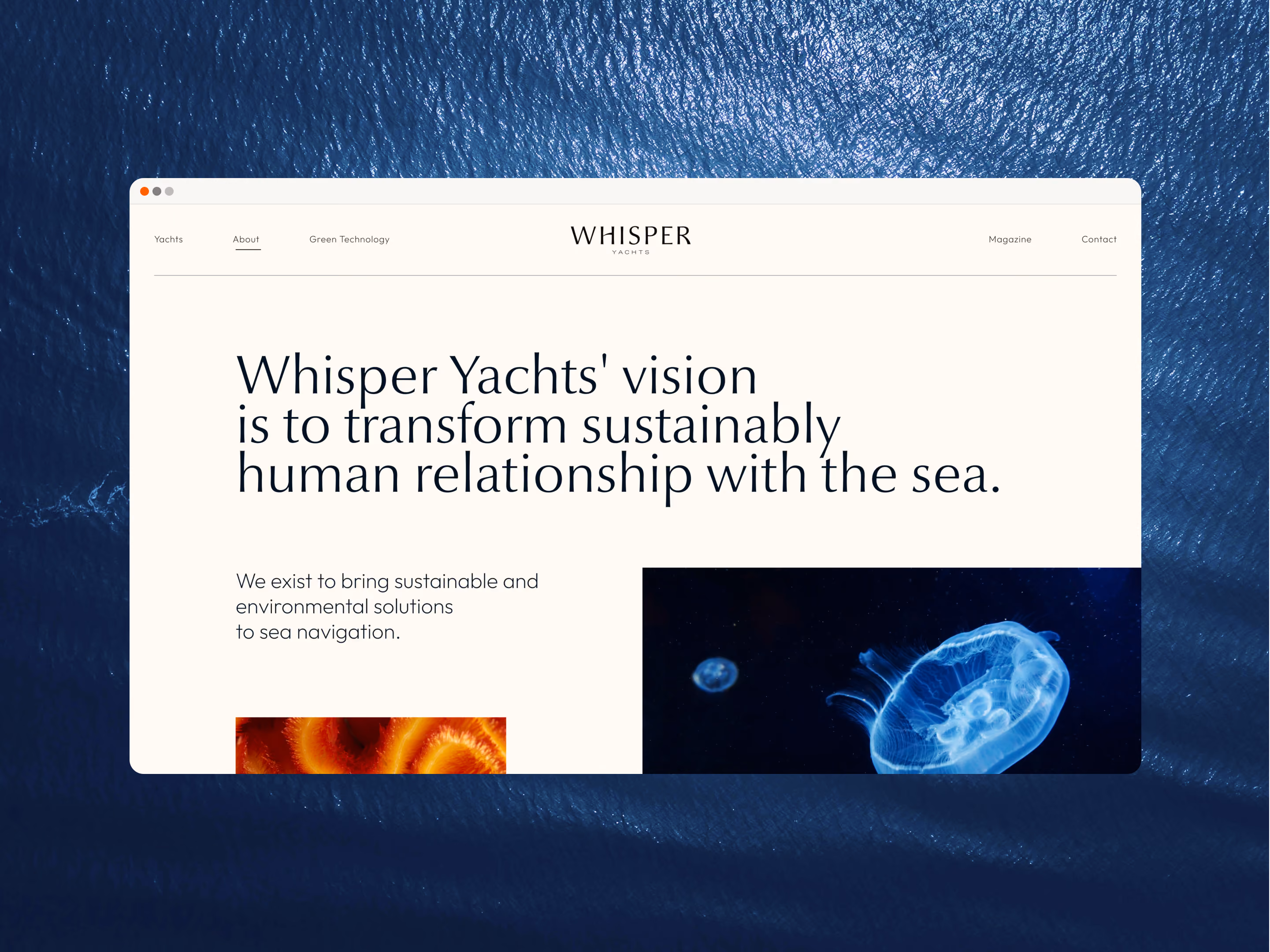 Extrait du site internet Whisper Yachts