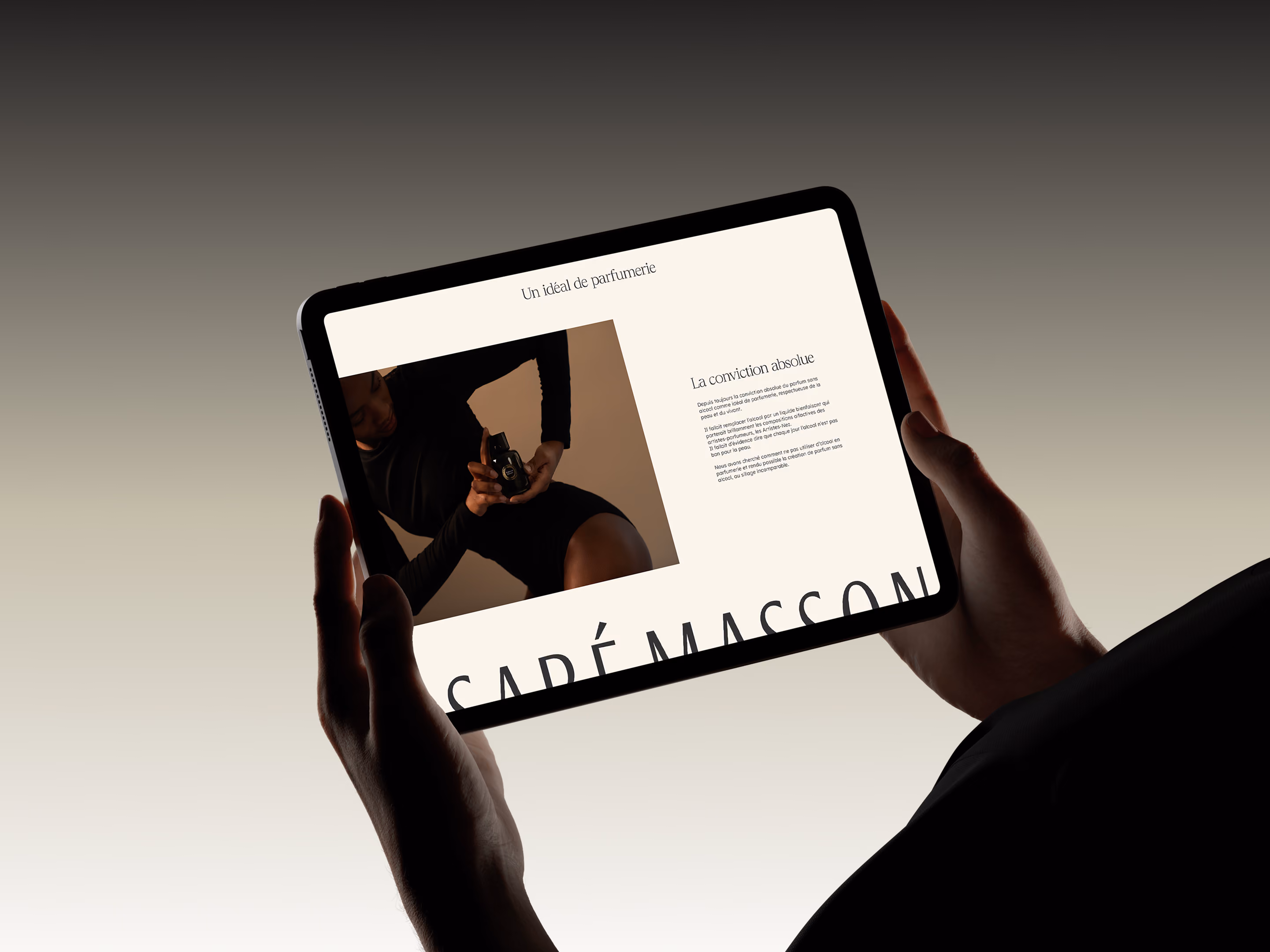 Site internet Sabé Masson dans une tablette