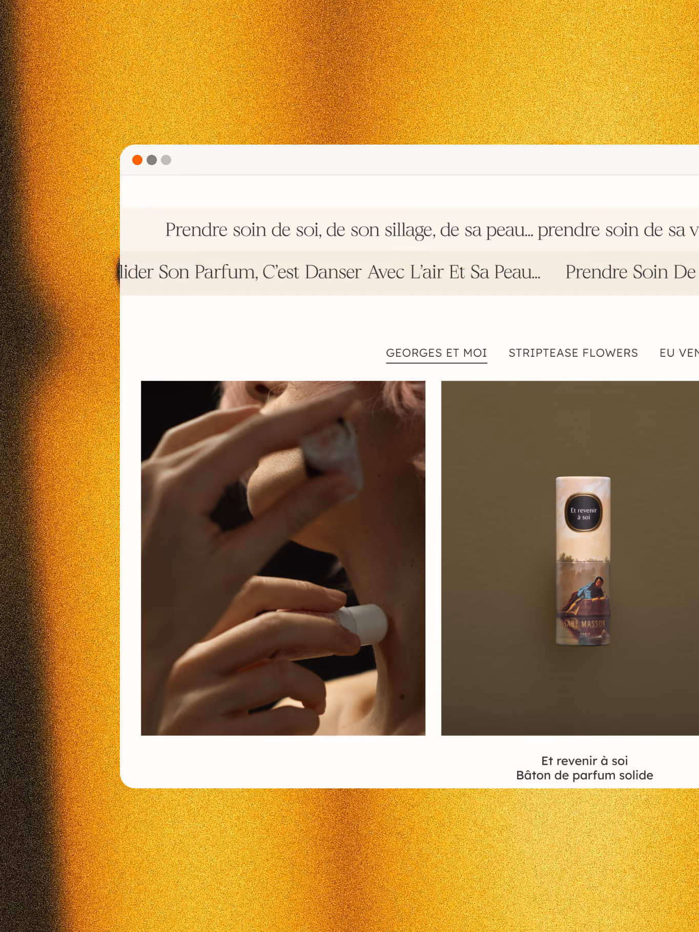 Extrait du site e-commerce Sabé Masson