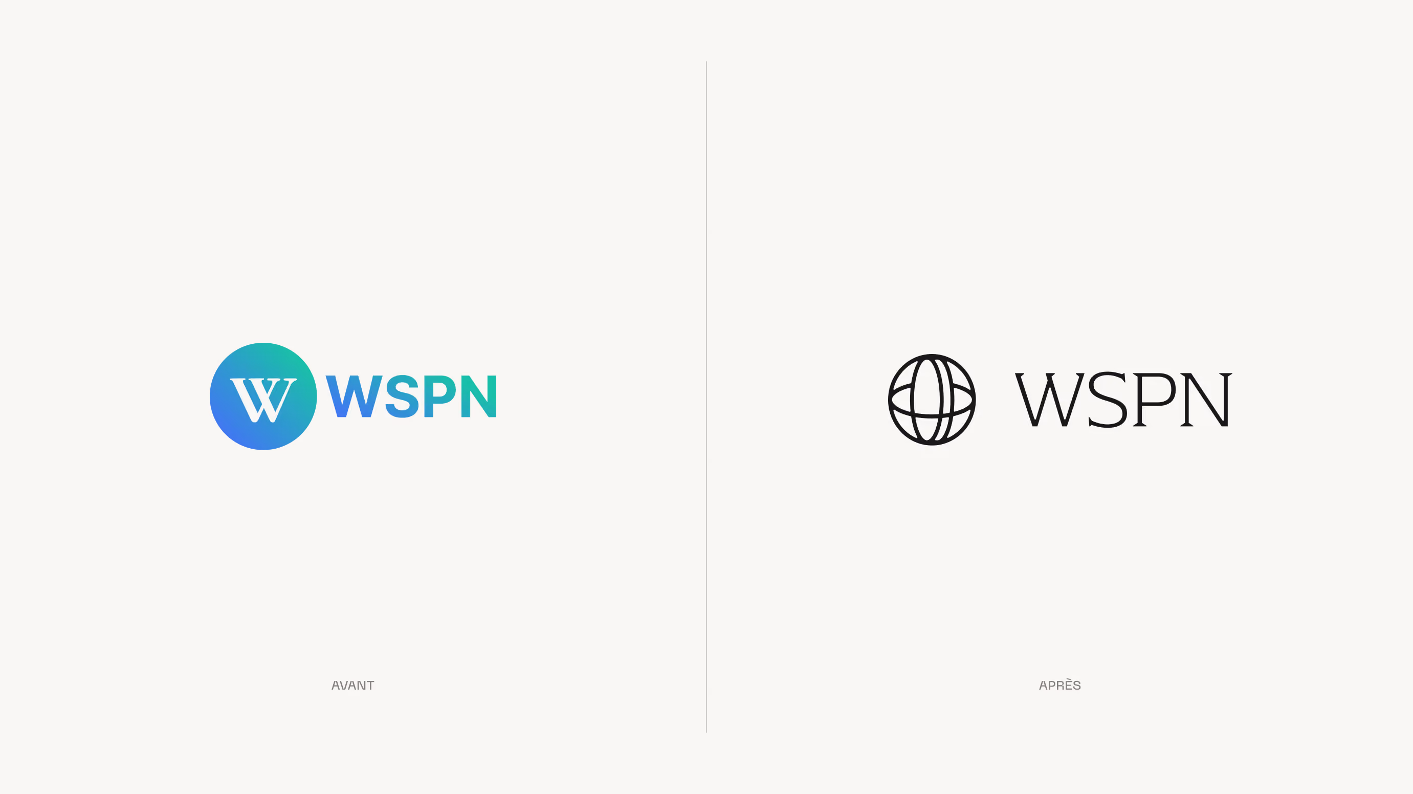 Refonte logo WSPN avant / après