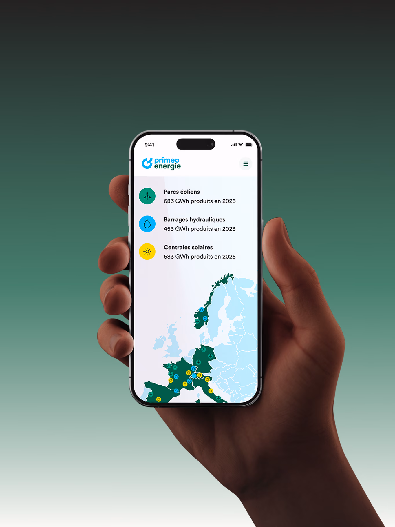 Site internet Primeo Energie responsive sur mobile