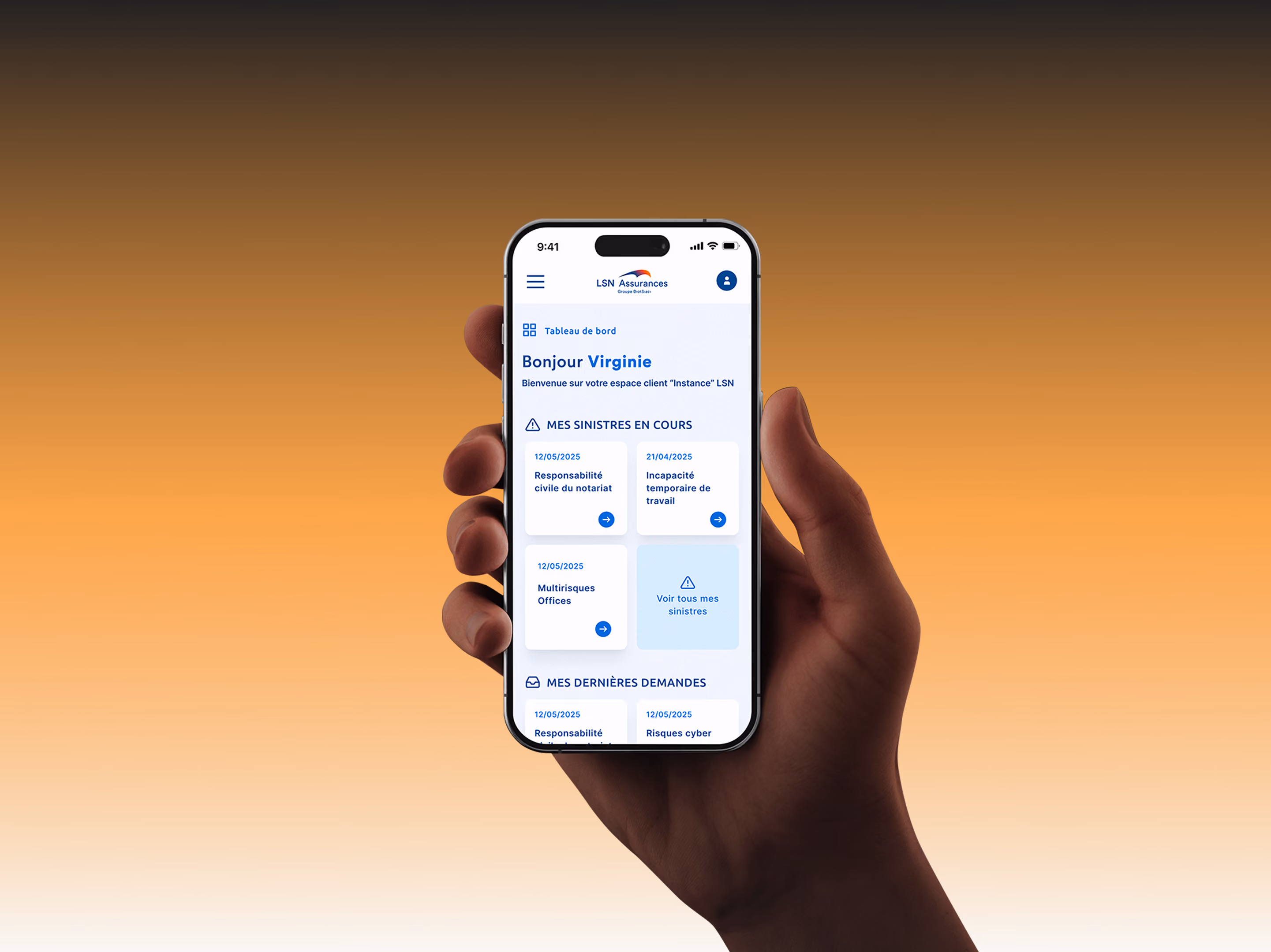 Extranet LSN Assurances sur mobile