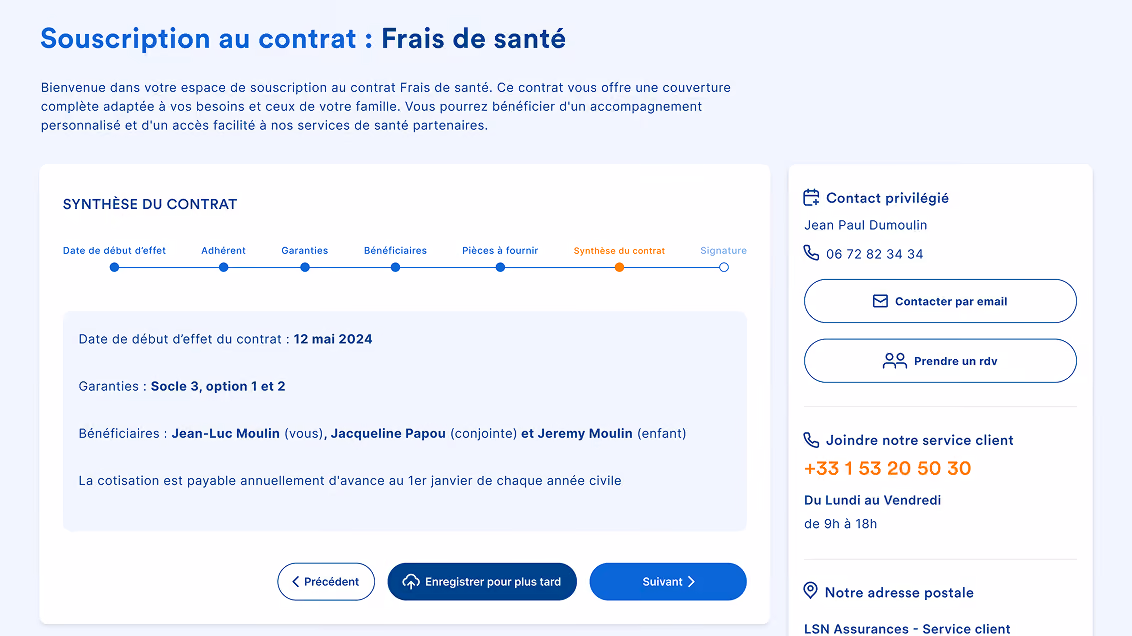 Extrait extranet LSN Assurances