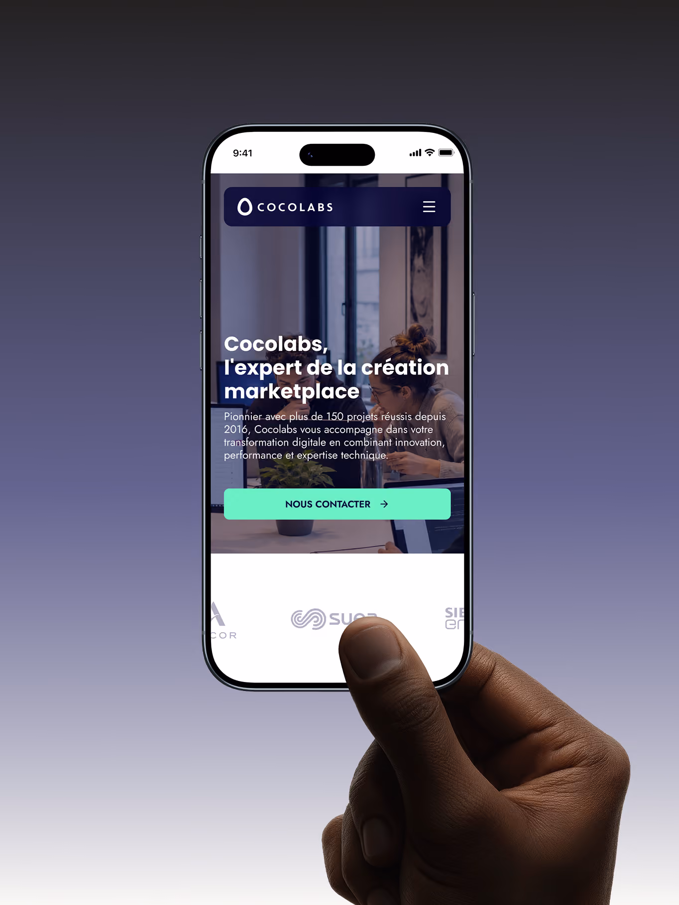 Site internet Cocolabs responsive sur mobile