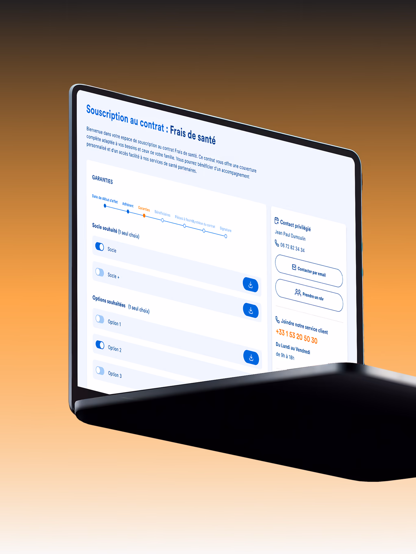 Extranet LSN Assurances sur ordinateur