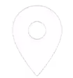 White location pin icon on black background.