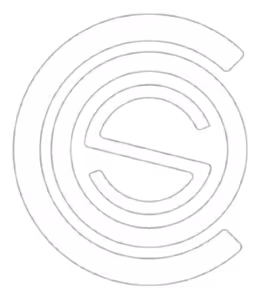 White circular logo with overlapping letters C, S, and G on a black background.