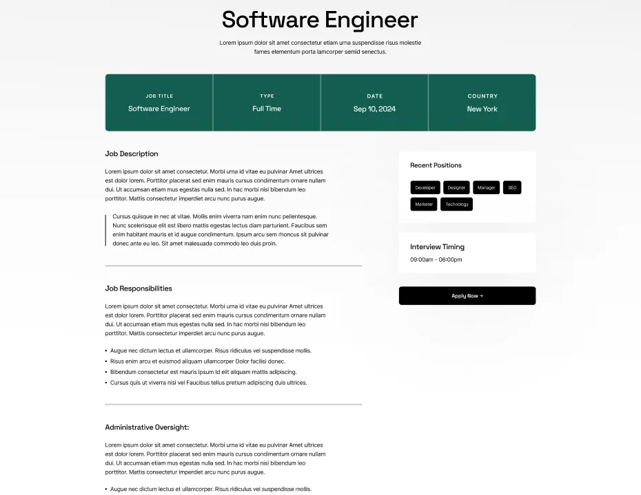Career Details Screenshot