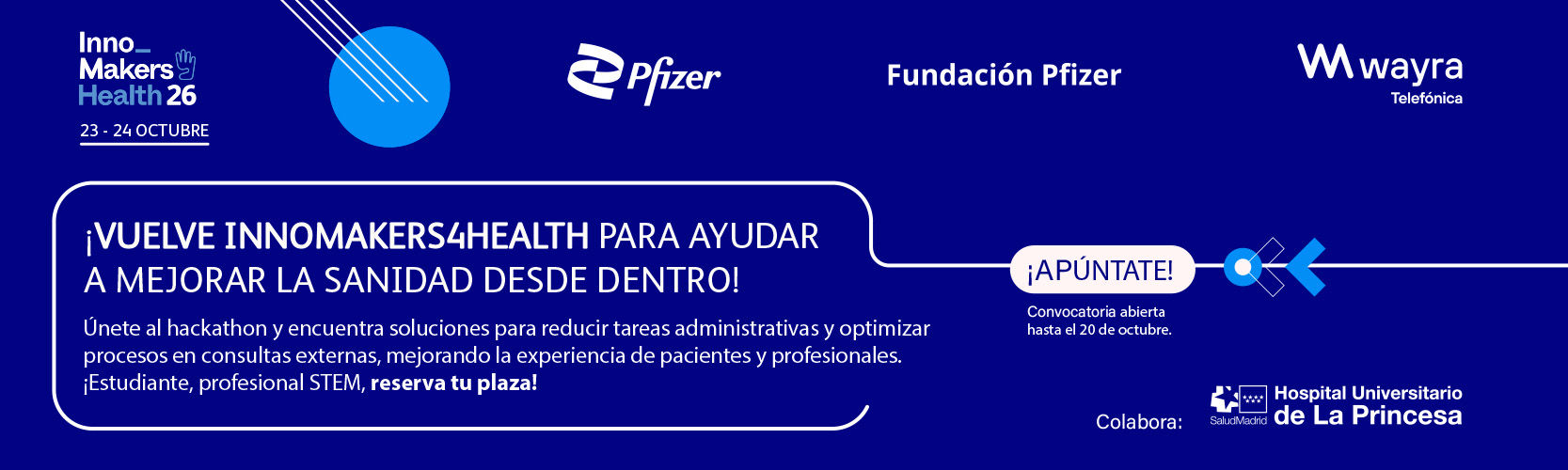 Innomakers4Health 2026, the Wayra, Pfizer and Pfizer Foundation hackathon, 23–24 October