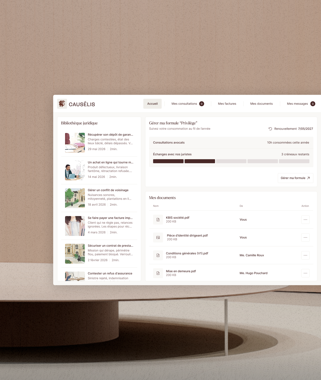 facilité des echanges entre client et avocat juridique