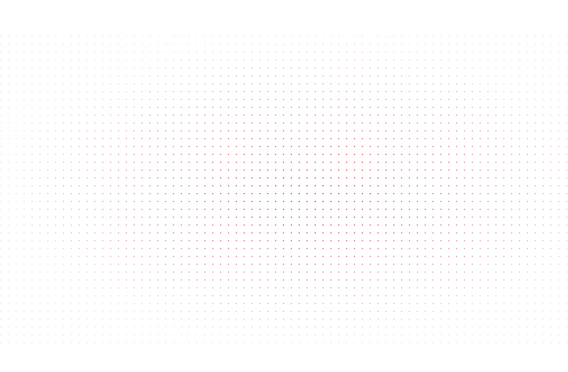 Abstract digital pattern with small red squares arranged in a grid on a black background.