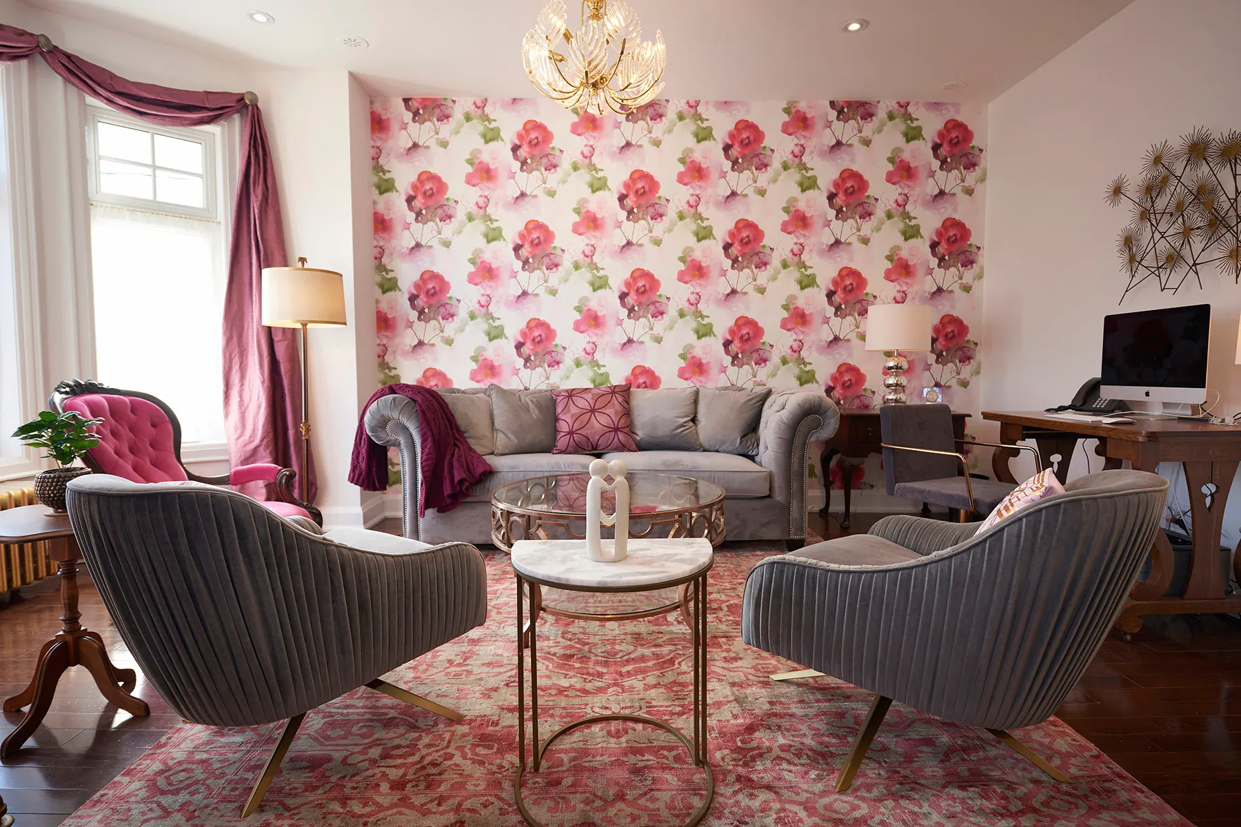 bustling office environment for a social media and communication company