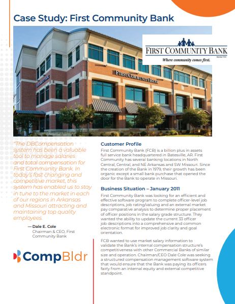 First Community Bank compensation strategy case study