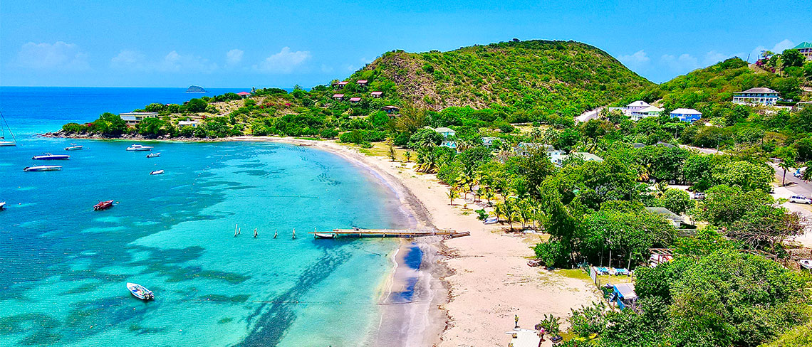 Scenic aerial photography of the St Kitts & Nevis islands representing its strategic location and established financial services infrastructure.