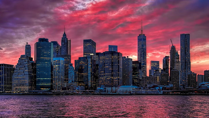 Panoramic view of the New York City skyline in the United States representing its status as the world's leading business and venture capital hub.