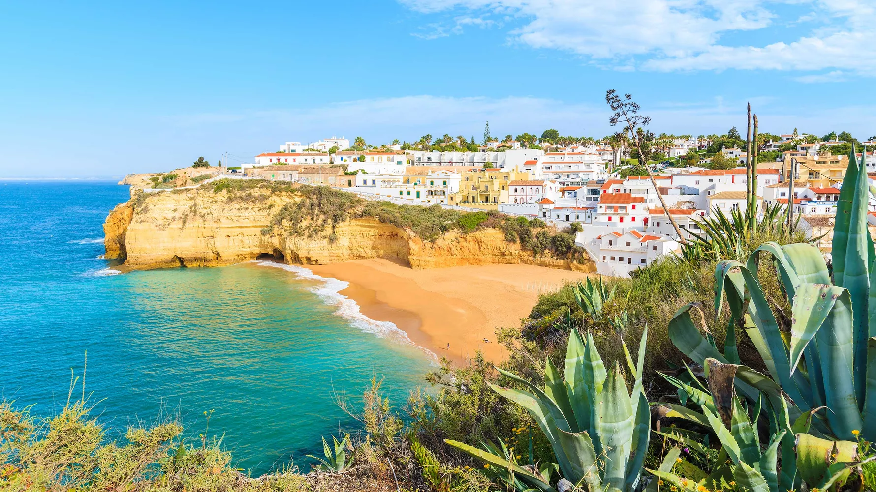 Panoramic view of the Lisbon riverfront and colorful architecture in Portugal representing its status as a top EU destination for residency and investment.