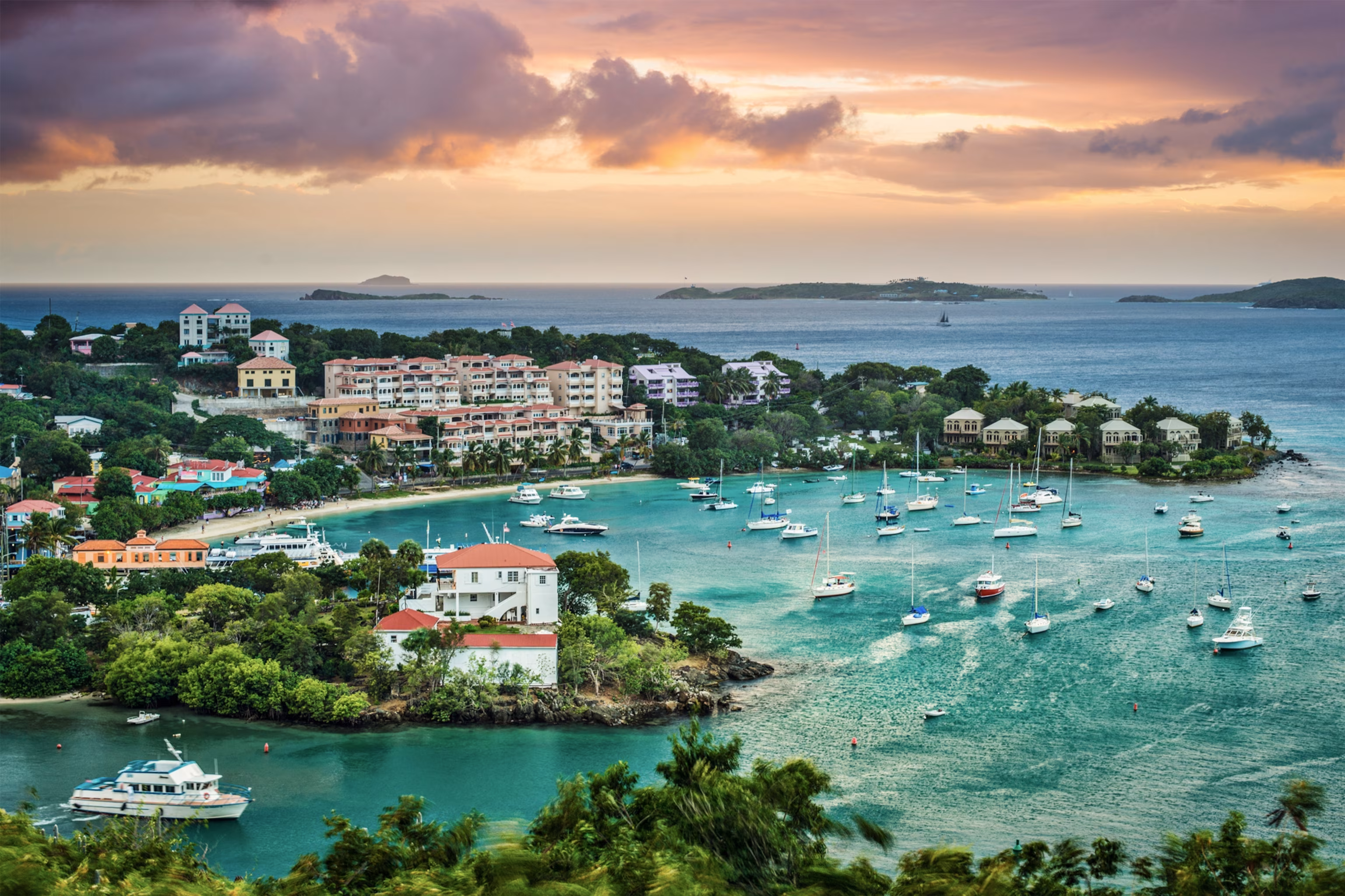 Aerial view of Road Town harbor in the British Virgin Islands representing its status as the world's leading jurisdiction for offshore company formations.