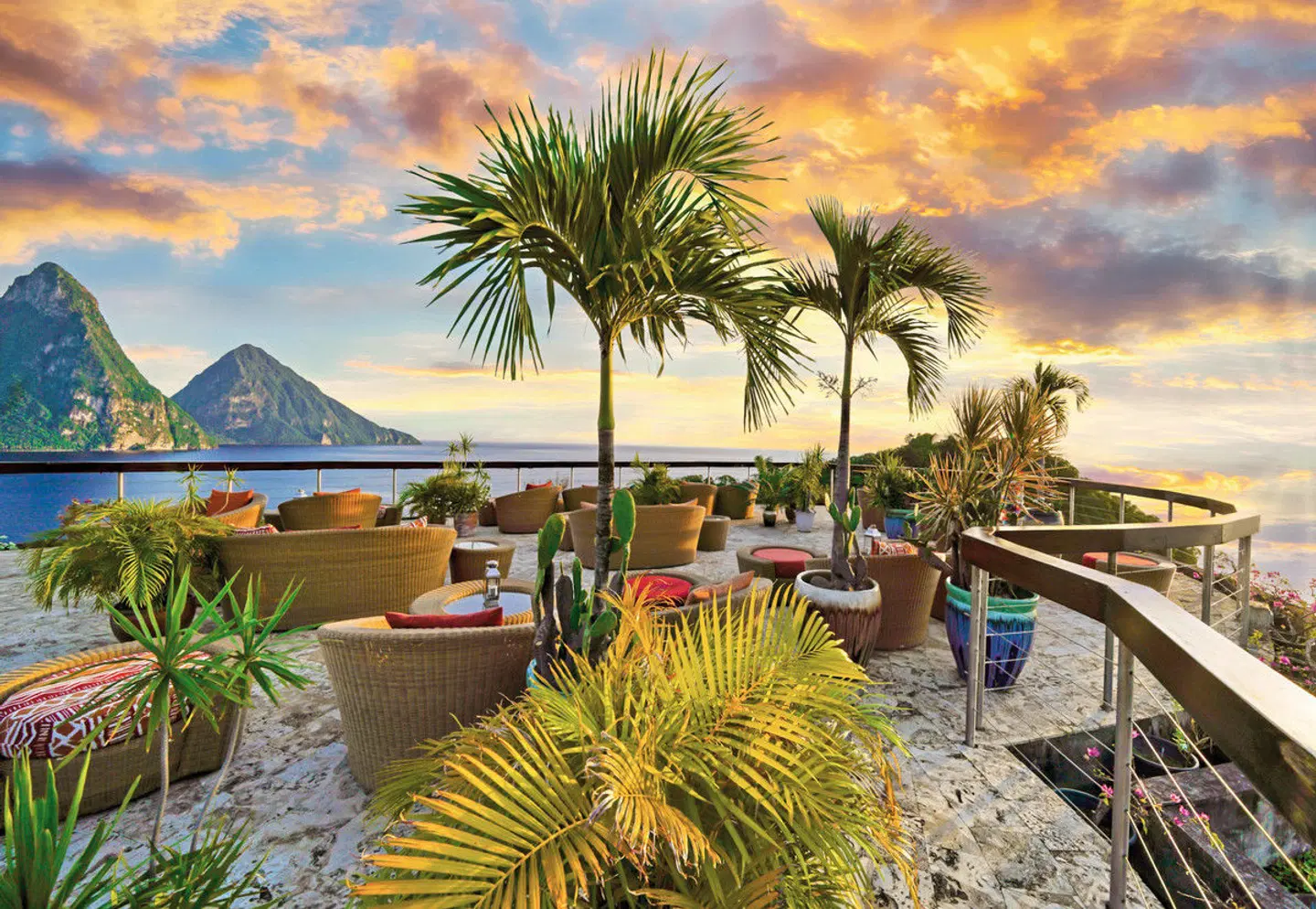 Aerial photography of the St Lucia harbor representing its status as a stable and established Caribbean jurisdiction for global wealth.