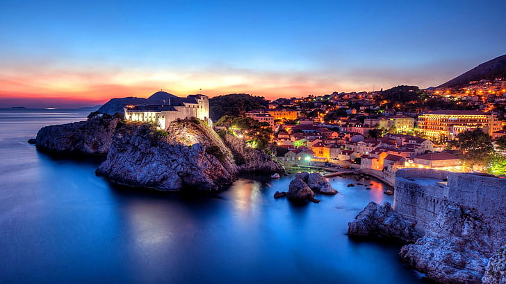 Scenic coastal view of a historic Croatian city on the Adriatic Sea representing its status as a top digital nomad destination.