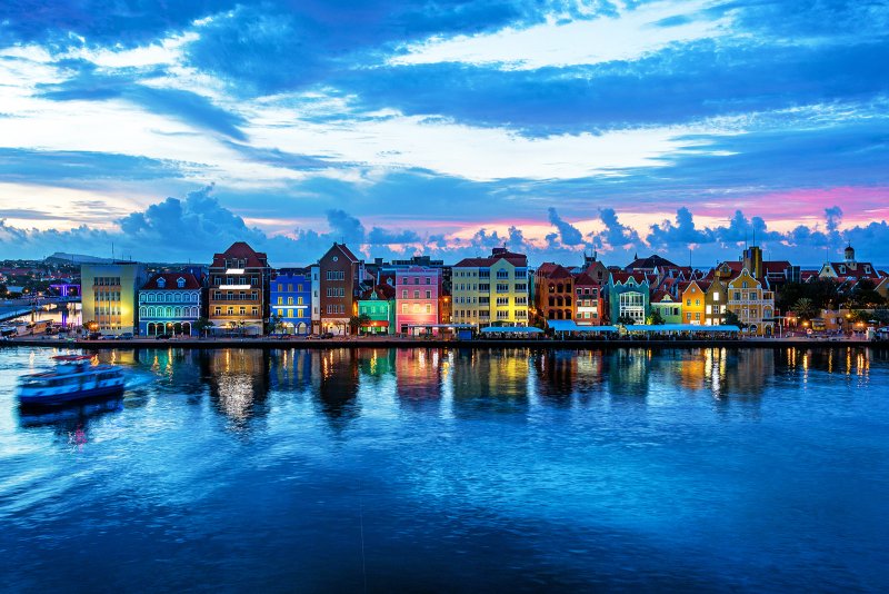 Aerial view of the colorful Willemstad harbor in Curaçao representing its status as a premier offshore e-gaming jurisdiction.