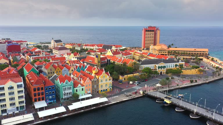 Scenic drone photography of the Curaçao coastline reflecting its role as a strategic Caribbean hub for financial services.