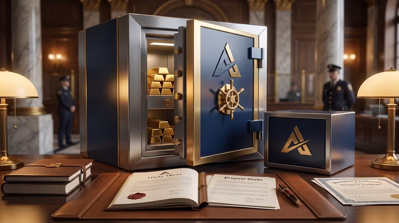 Professional view of an elegant office setting representing the expert asset protection and trust structuring services for high-net-worth families.