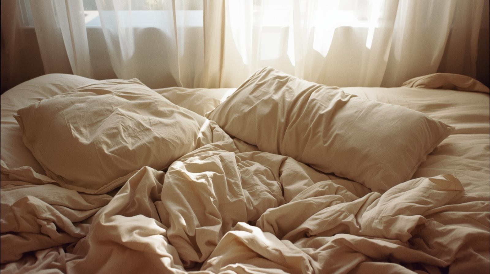 image d'un lit défait 