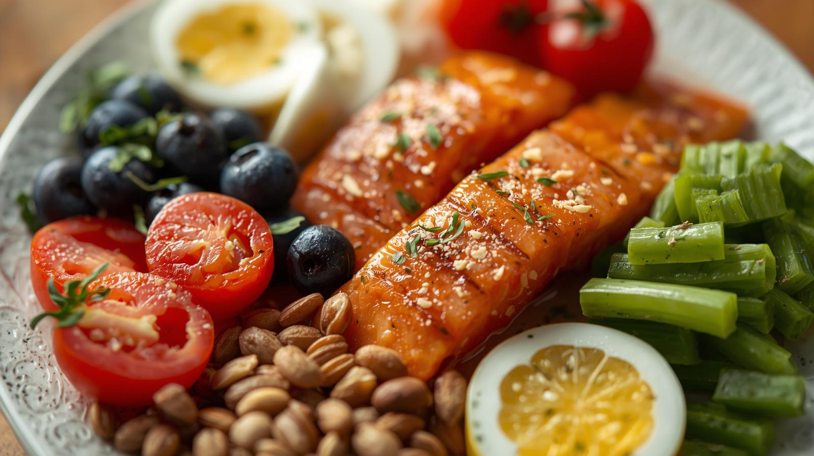 image d'une assiette équilibrée avec plusieurs sources d'omega 3