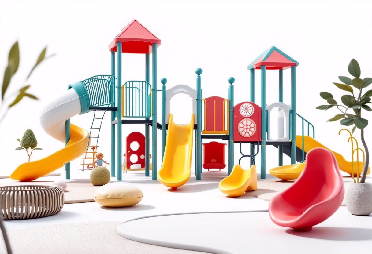 [background image] captivating photo of a serene outdoor playground (for a preschools & daycare).