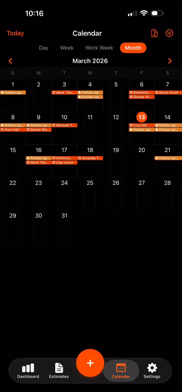 SmartScope calendar month