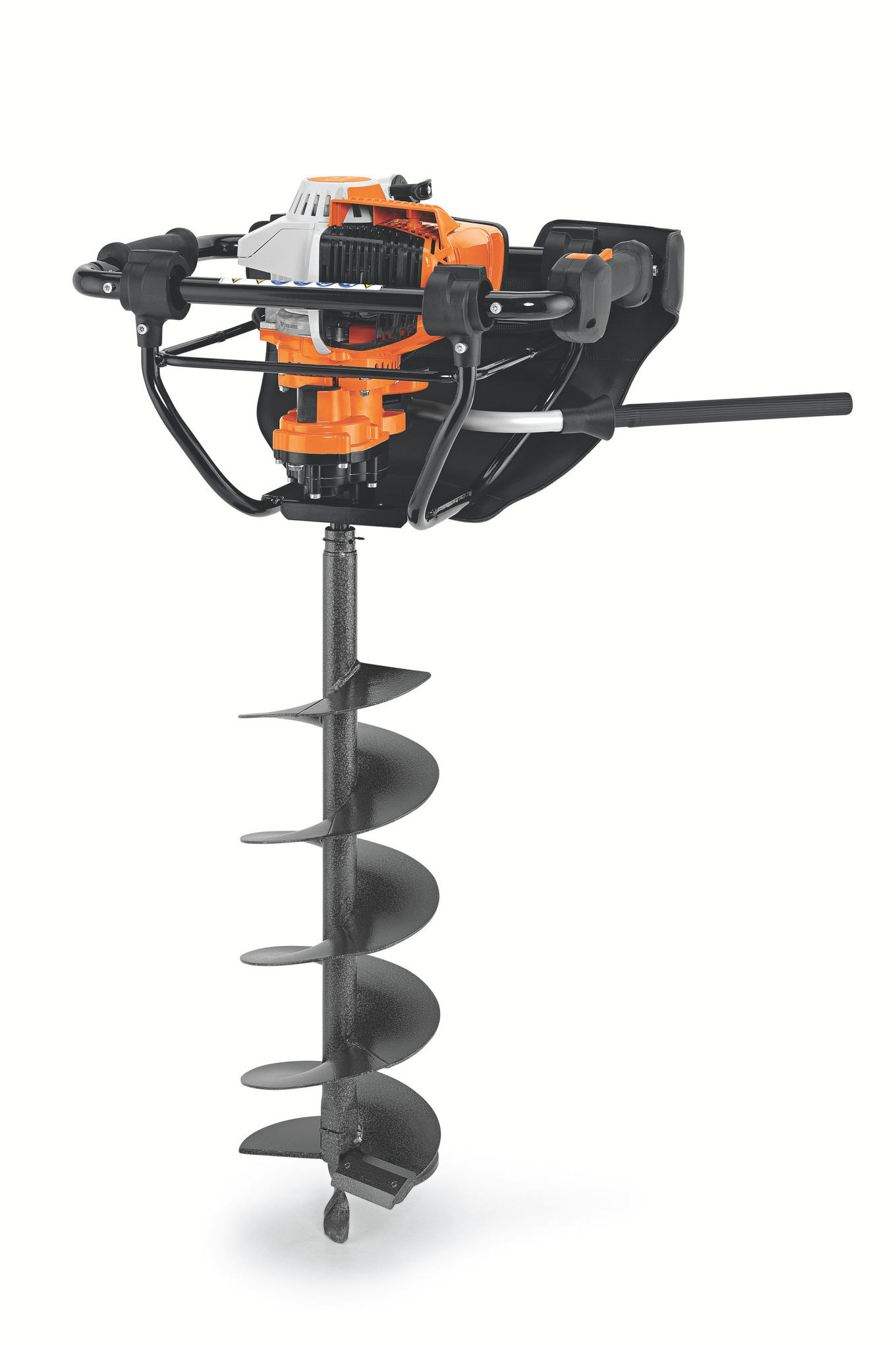 Professional earth auger with easy starting procedure and STIHL auger brake.