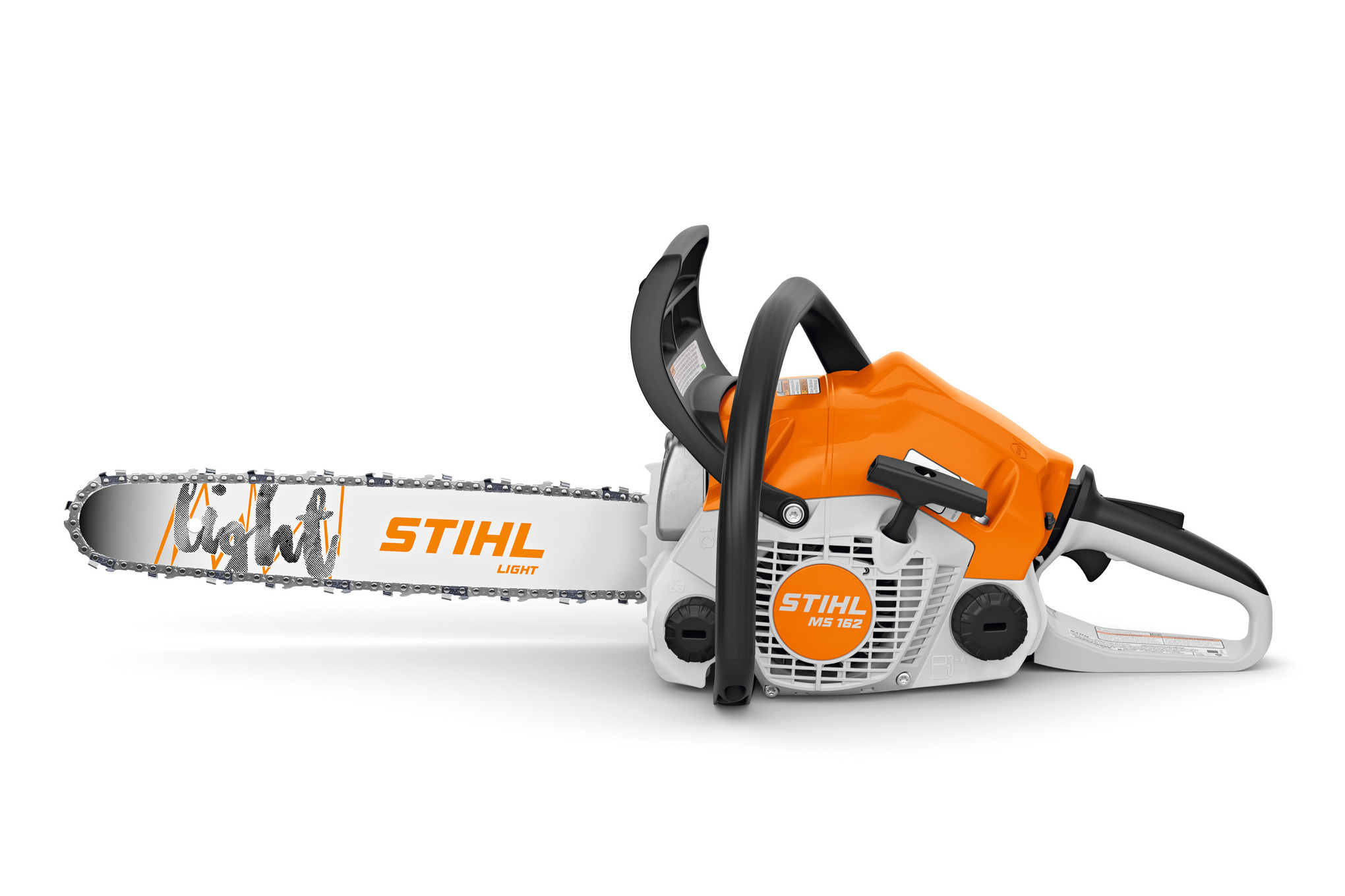 STIHL MS 162 chainsaw: lightweight, powerful, and efficient. Perfect for home use with an ergonomic design, and robust performance for its class.