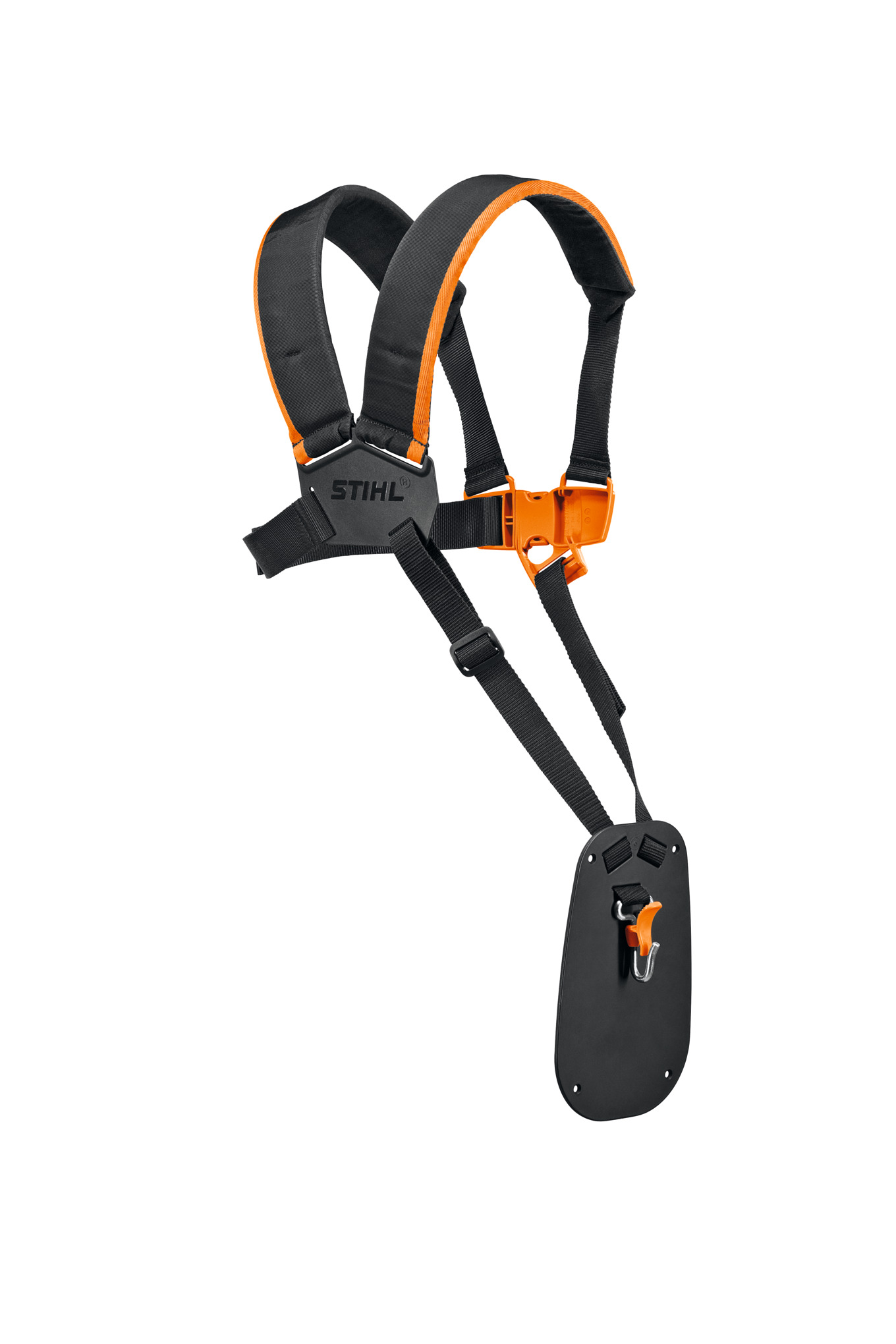 Provides shoulder support when wielding landscaping tools.