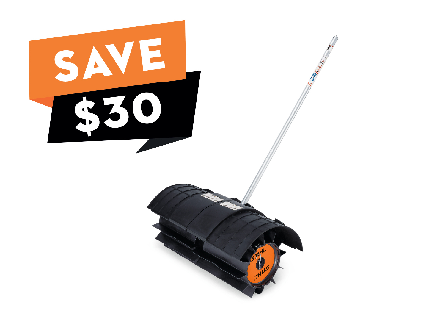 The STIHL PowerSweep™ attachment for the KombiSystem removes caked dirt, pebbles, and even water from your path.
