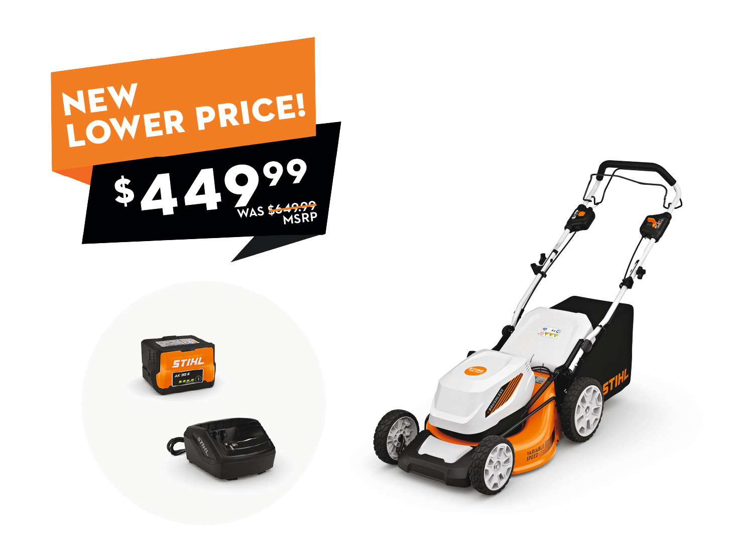Take on any season in your small to mid sized yard with ease using the self-propelled RMA 348 V’s dependable brushless motor and variable speed self propulsion.