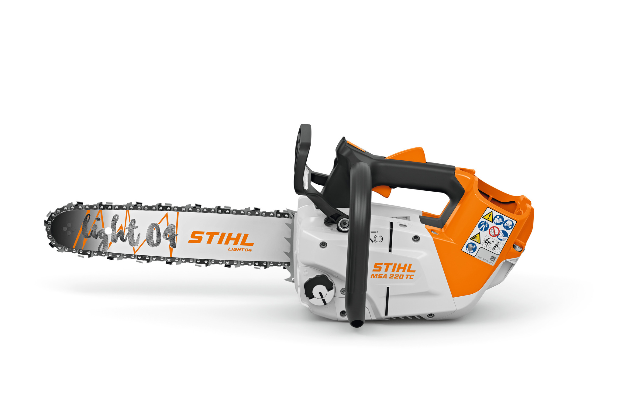 Designed for arborists and tree-care professionals, the MSA 220 TC-O is the most powerful top-handle chainsaw in the STIHL AP Battery System.