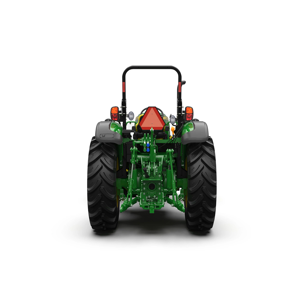 Studio image with rear view of 5095M utility tractor.