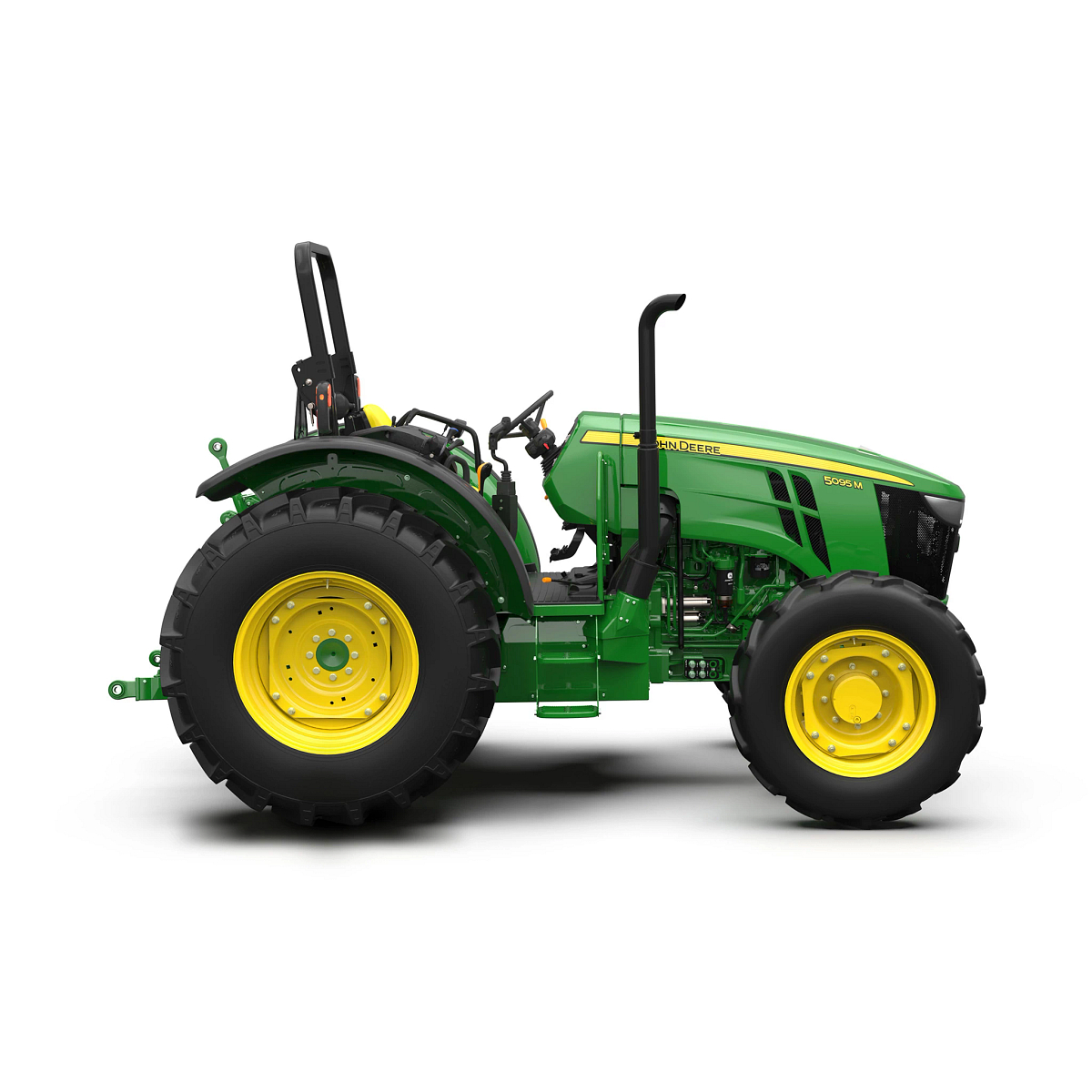 Studio image with side view of 5095M utility tractor.