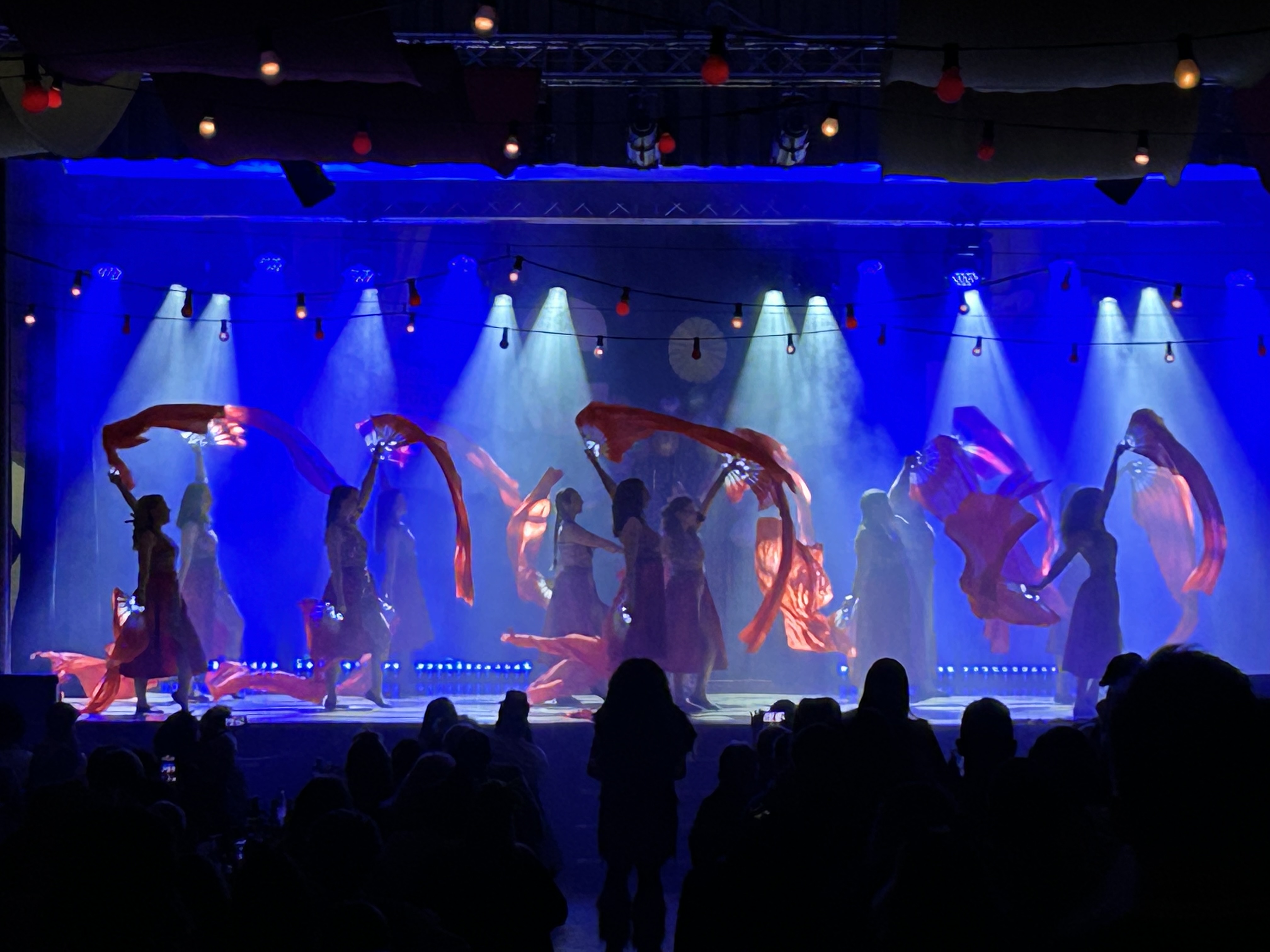 Faschingsauftritt der Showtanzgruppe des RCVI Rockenberg mit professioneller Bühnenbeleuchtung