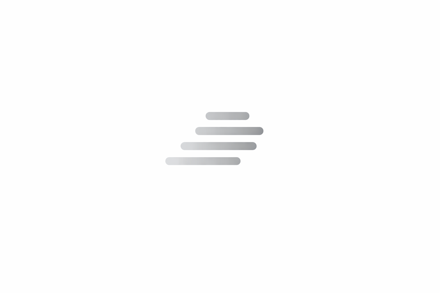 Icon of four horizontal rounded bars stacked, resembling piano keys or pads, with a gradient gray color.