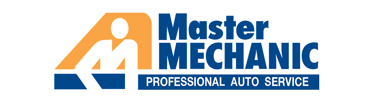 Master Mechanic logo with a stylized figure working, accompanied by text 'Master Mechanic Professional Auto Service'.