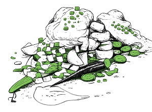 Dessin d'un plat du restaurant La Table du marais à Amiens