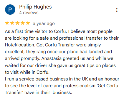Google Review - Get Corfu Transfer