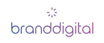 Logo de BrandDigital avec un point violet et bleu stylisé au-dessus.