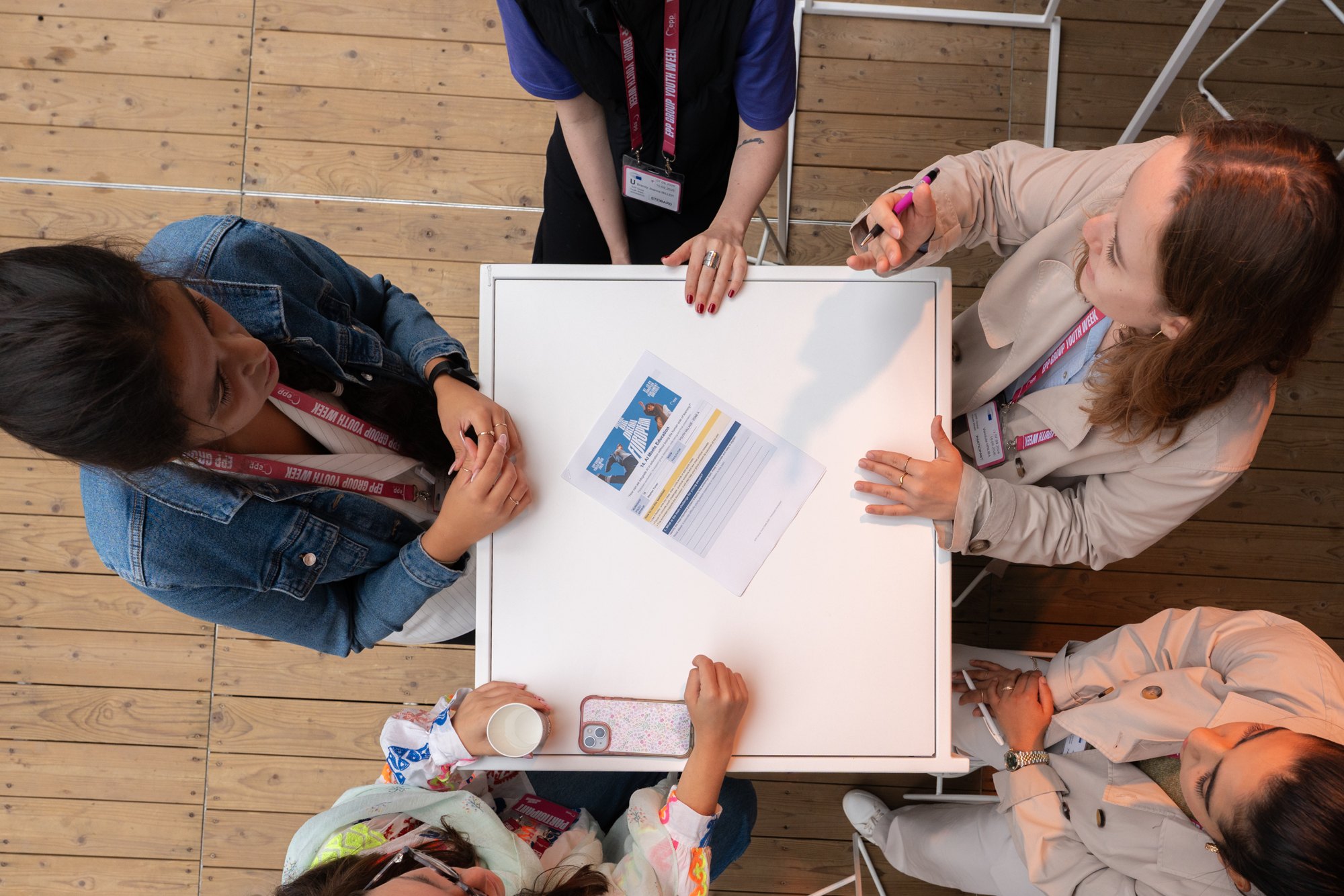 Participants collaborating around a workshop table at EPP Group Youth Week 2026