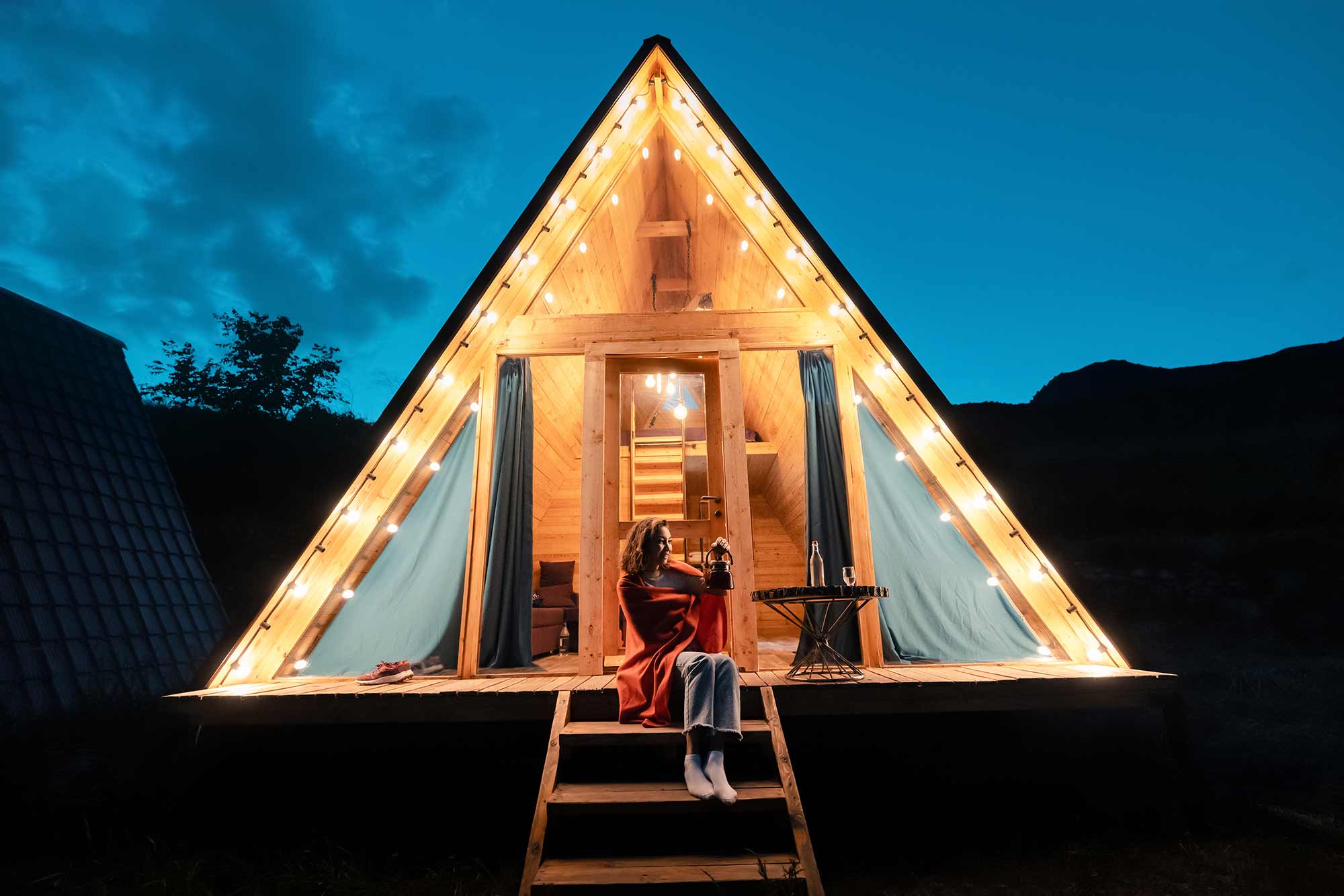 Glamping cabin in the Smoky Mountains.